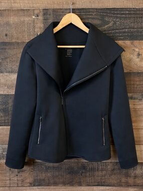 ADAY Up In The Air Jacket Navy Stretch Travel Blazer Minimalist Workwear Small